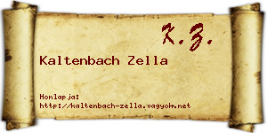 Kaltenbach Zella névjegykártya